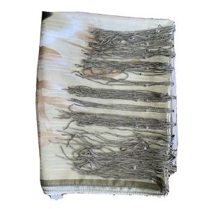 Green Earth Tones Hijab Scarf Wrap Fringe Chiffon